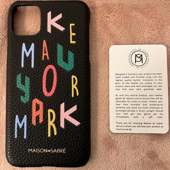 New “MAKE YOUR MARK” iPhone 11 PRO MAX CASE BY Australian Brand MAISON de SABRÉ - Picture 3 of 5